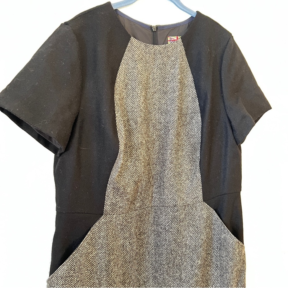 Boden Black and Gray Sheath Midi Dress with Raglan Sleeves - Picture 3 of 12